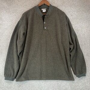 Greenbrand Recycled Yarn Pullover Sweater Men's XL Green Metal Moose Buttons